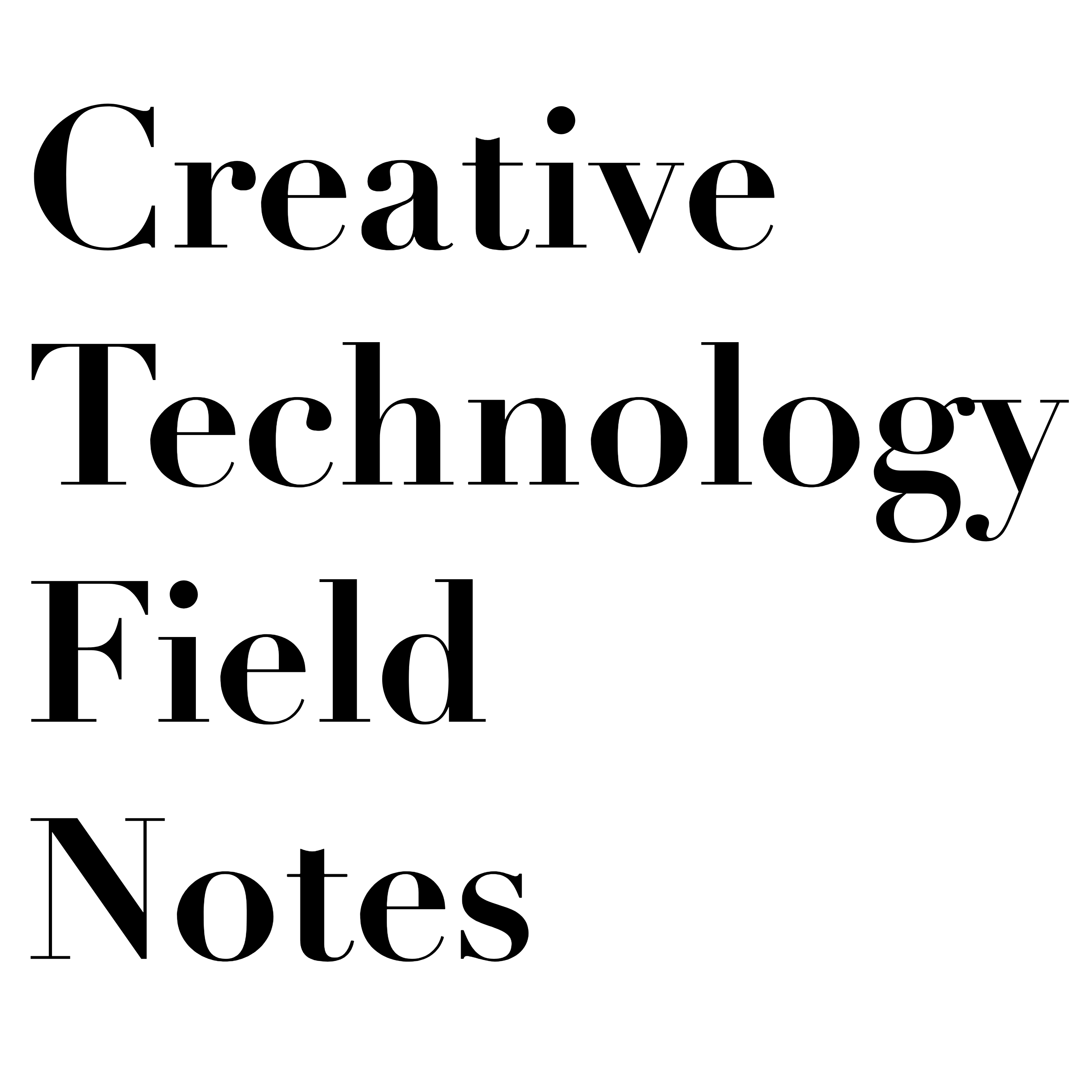 Creative Technology Field Notes cover art